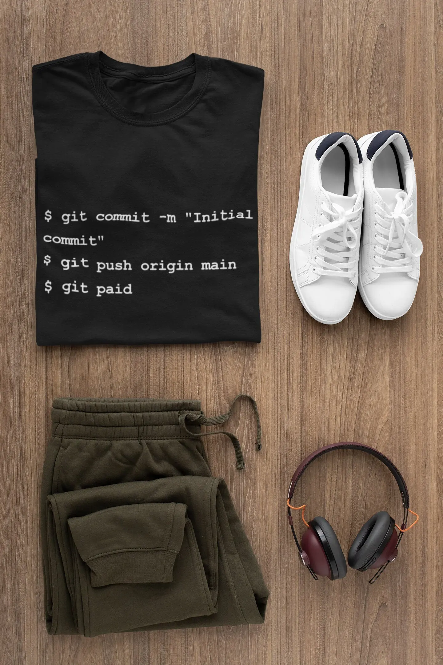 Funny Programmer T Shirt Git Commit M 'Initial Commit' Push Origin Main Paid Coding Humor Developer