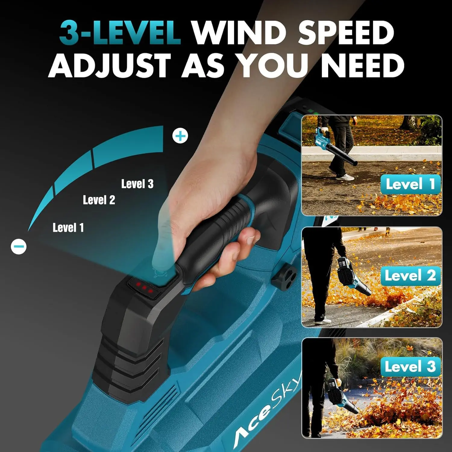 High‑Power Lithium‑ion Industrial Blower, Dust Removal Air Blower for Stone Dust, Leaf Blower for Outdoor Cleaning