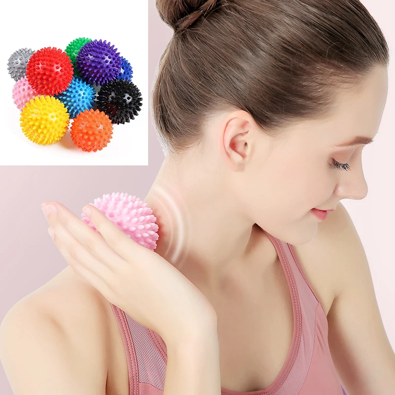 Trwała kulka do masażu z kolcami z PVC punkt spustowy Fitness sportowy dłonie stopy ulga w bólu podeszwowym ulga w zapaleniu powięzi 7cm/9cm piłka do jogi