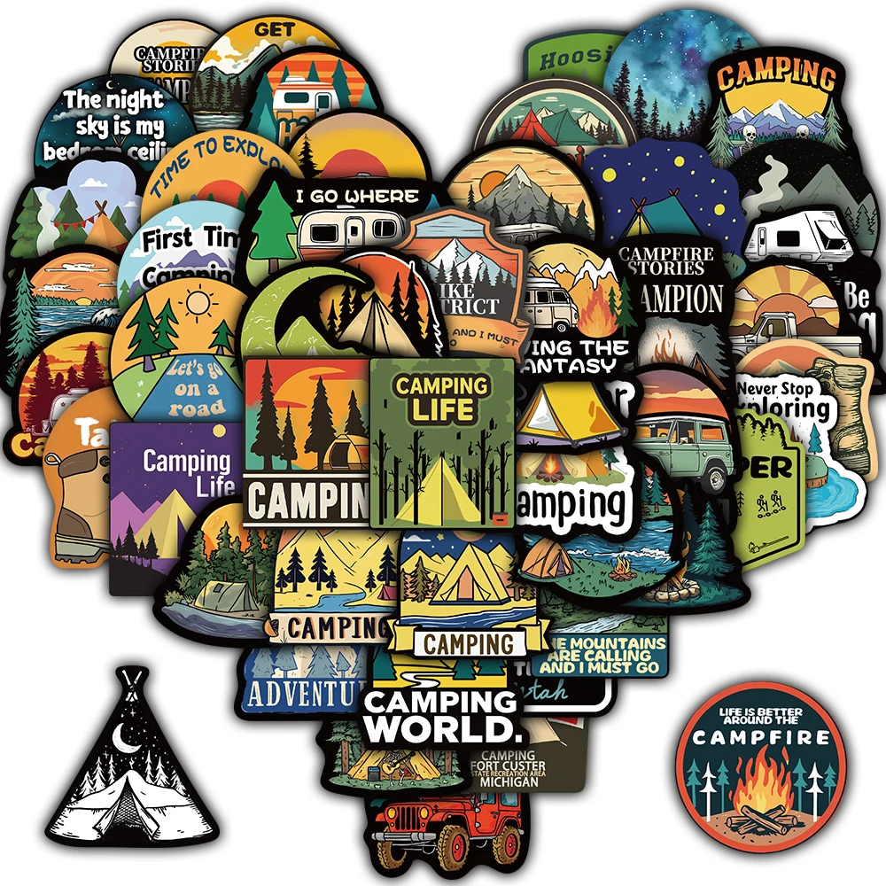 50PCS Camping Aufkleber Notebook Dekorative Gepäck Kreative Laptop Fahrrad Skateboard Personalisieren Telefon Kunst Schlafsaal Aufkleber ﻿