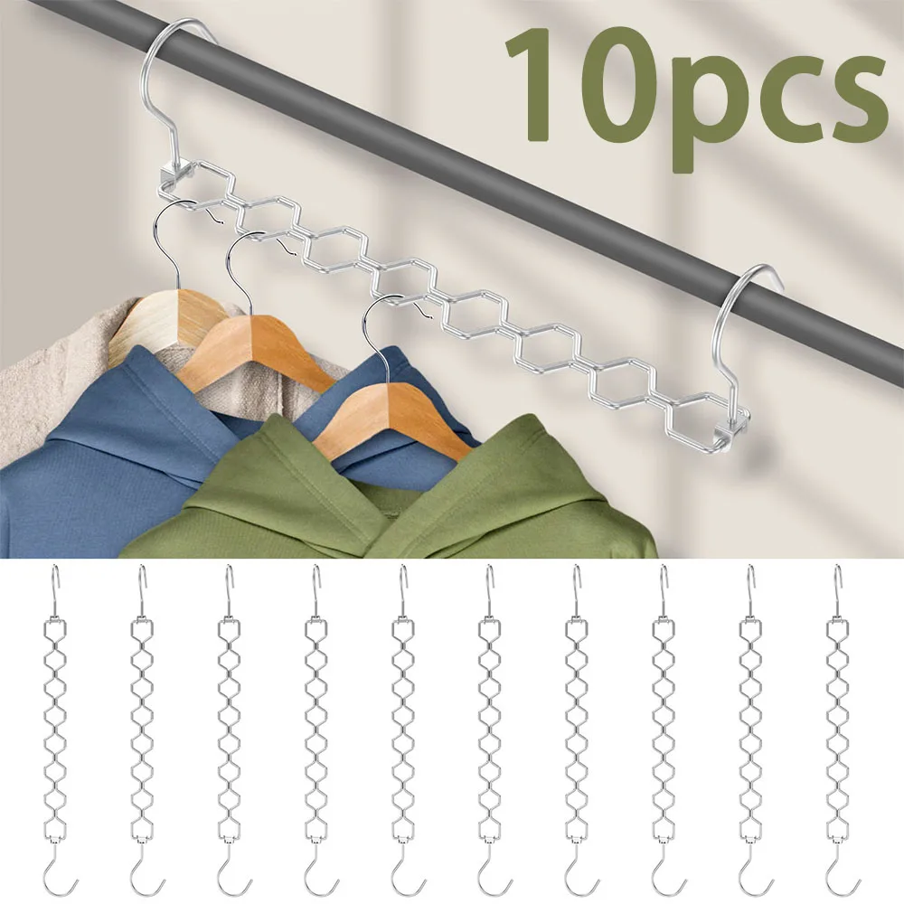 

10Pcs 8 Holes Magic Space Saving Hangers Multifunctional Organizer Collapsible Shirt Suit Hanger Clothing Drying Rack for Home