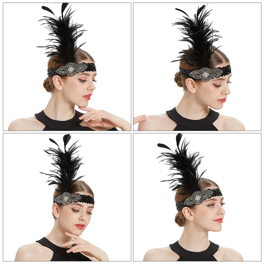 

Black Headband Decorative Elegant Hairband For Women Prom Dance Party Lightweight Comfortable Forehead Hair Accessories