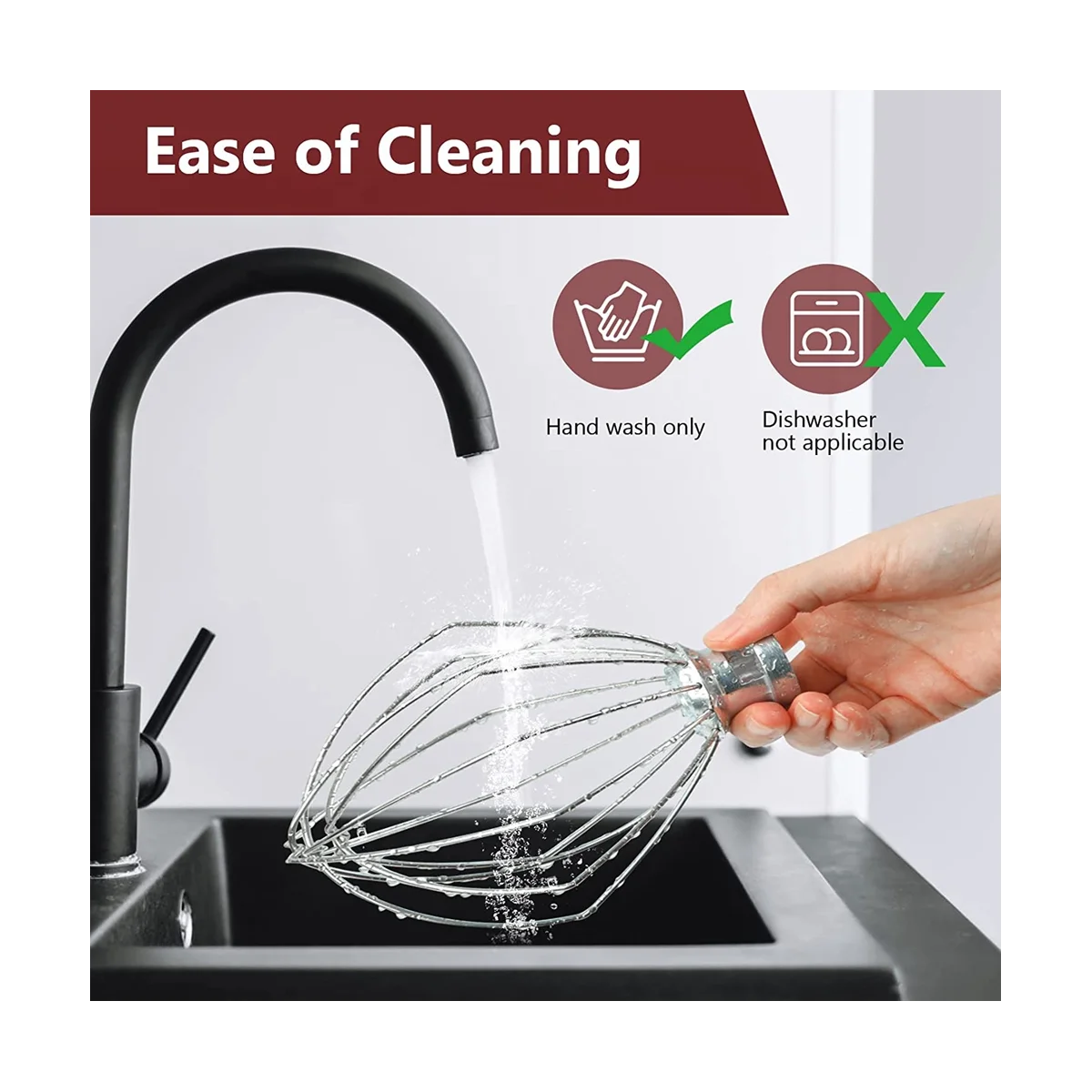 주방 보조 스탠드 믹서용 와이어 채찍, 거품기 부착물, 스테인리스 스틸 에그 크림 교반기, 5QT 리프트 및 6QT