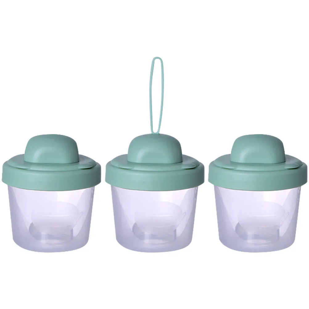 1Set 3 Layers Milk Powder Dispenser Portable Baby Dry Food Container Lightweight Stackable for Travel Outdoor Shopping