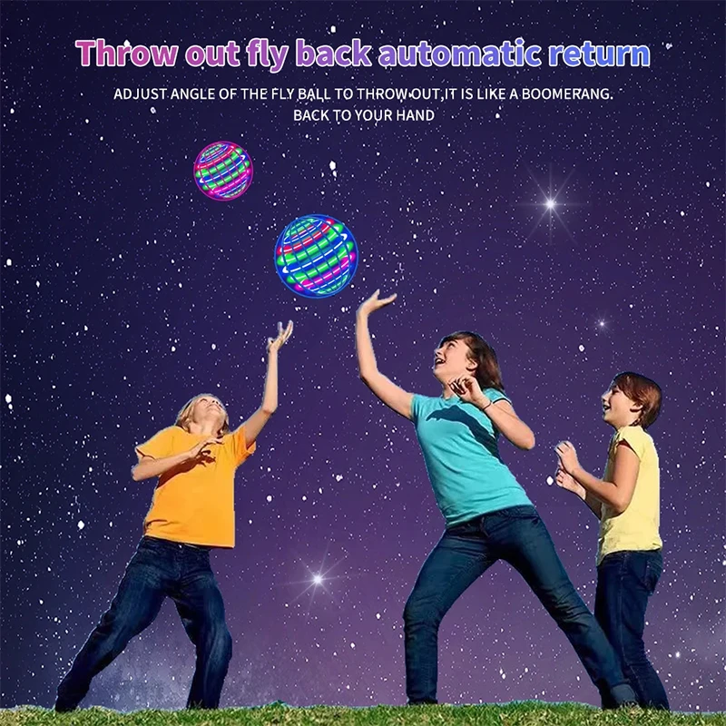 كرة دوارة ذات استشعار ذكي، كرة طيران سحرية، كرة عائمة، كرة سحرية متوهجة بأطراف الأصابع، لعبة للأطفال