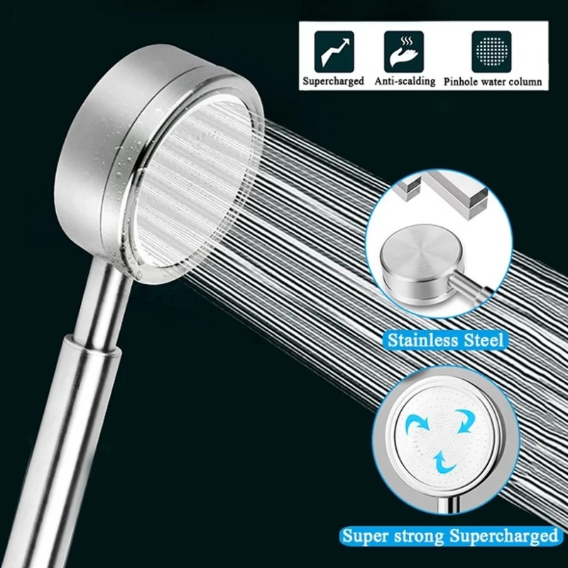 

SUS 304 Stainless Steel Shower Head High-pressure Handheld Bathroom Wall Mounted Pressurized Water Saving Rainfall Shower