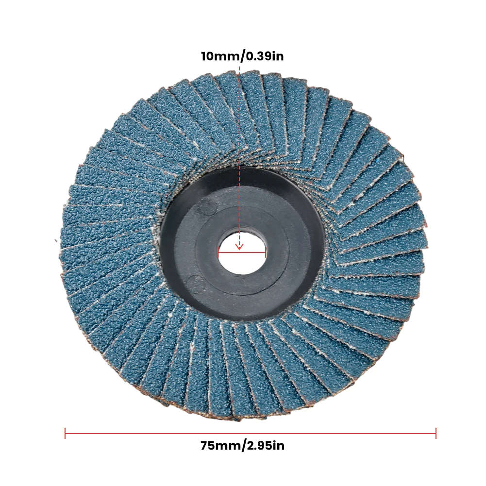 Discos de lijado de 75mm y 3 pulgadas, herramientas abrasivas de corte de madera para amoladora angular, grano 120, 10 unidades