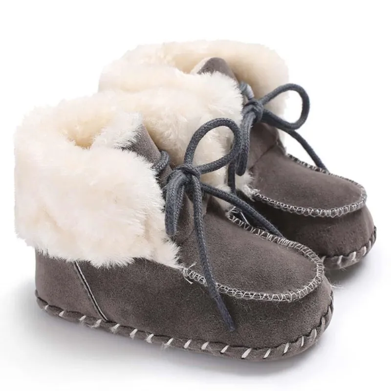 Winter wool warm boots newborn male and female baby toddler shoes rubber sole non-slip shoes 0-18 months