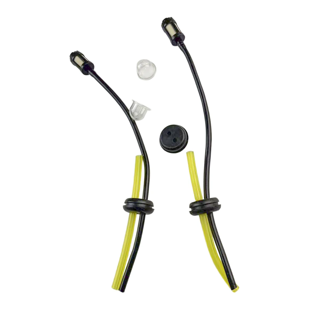 2pcs Fuel Hose Fuel Filter Set with 2pcs Primer Pumps and  Fuel Tank Grommet Brush Cutter Grass Trimmer Leaf Blower Spare Parts