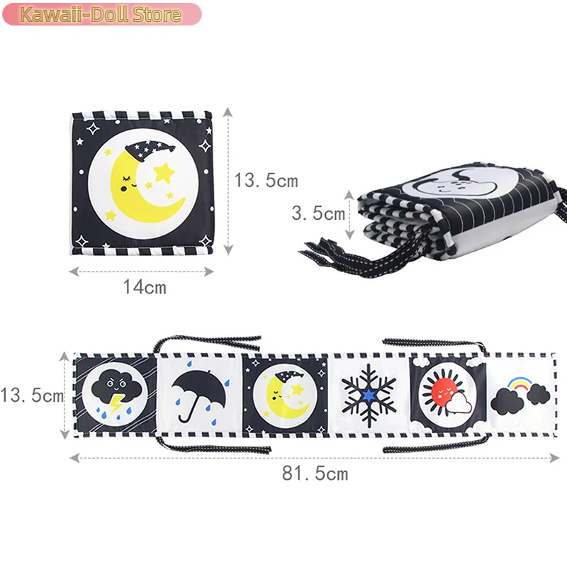1 قطعة طفل التعلم المبكر كتاب تعليمي لينة ملابس الطفل كتاب لعبة حسية عالية التباين كتاب التحفيز البصري