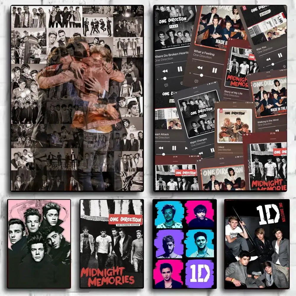 One D-Directions Band Poster Stickers Painting Self-Adhesive Mural HD Wall Decals for Bedroom Living Room Home Decor Gift