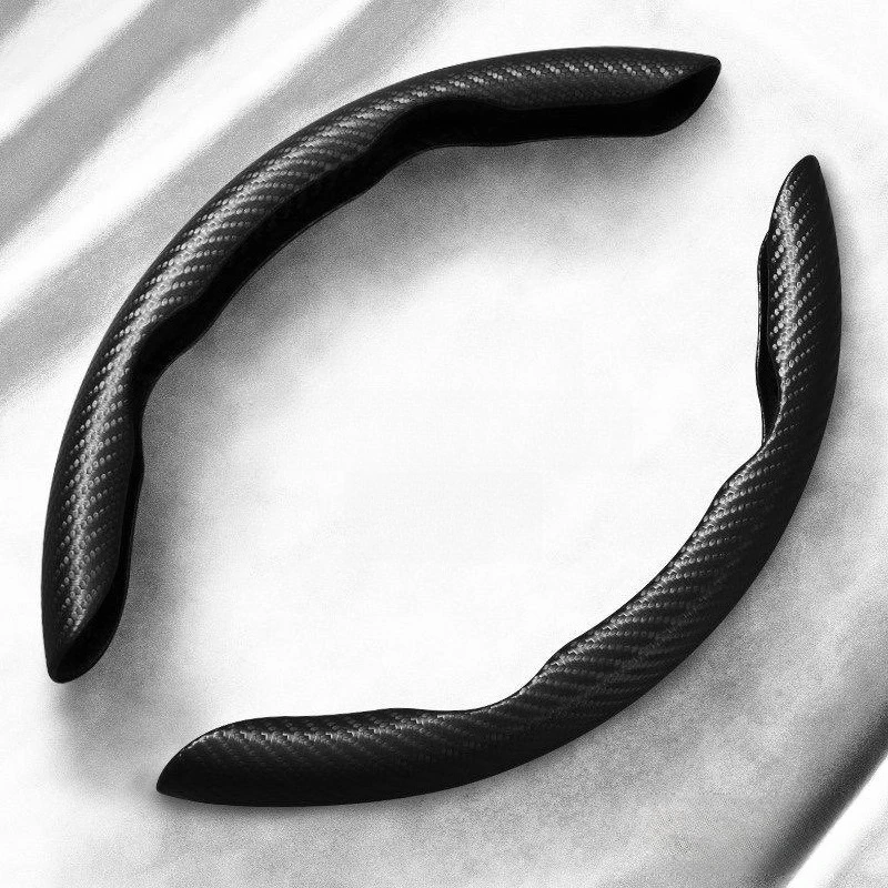 2/3 Pezzi Coprivolante Universale Antiscivolo in Fibra di Carbonio, Copertura Booster per Volante Auto, Accessori Antiscivolo per Auto