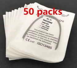 50Packs Dental Orthodontics Heat Thermal Activated Niti Round/Rectangular Arch Wires Ovoid Form