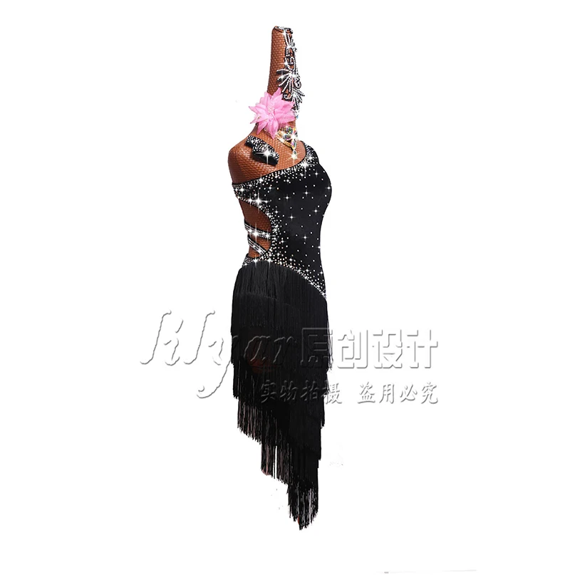 Latin Dance  Latin Skirt Competition Costumes Performing Dress Practice Skirt Customize Adult Kids Lady