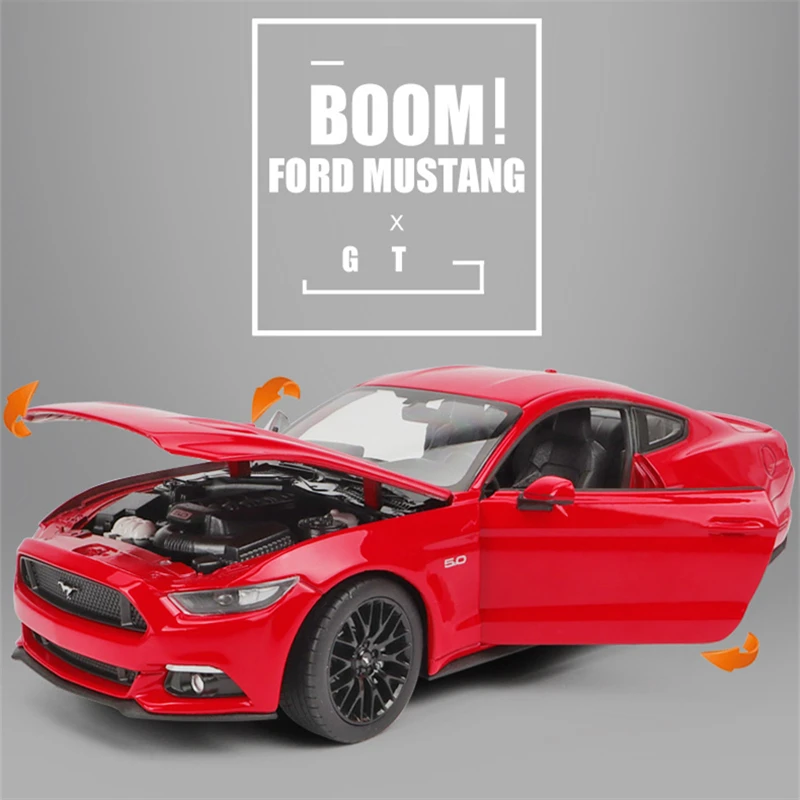 Welly 1:24 2015 Ford Mustang GT Shelby, modelo de coche deportivo de aleación, vehículos de carreras de Metal fundido a presión, modelo de simulación, juguetes para niños, regalo