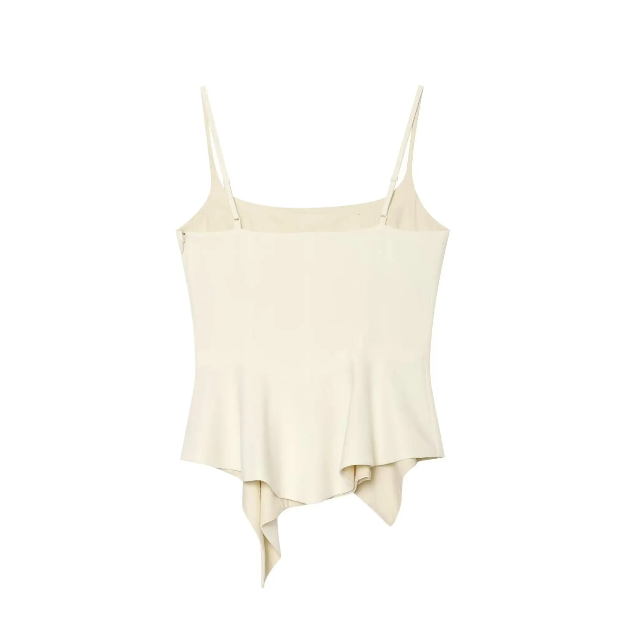 TFMLN Damen Slim Sling Top Einfarbig Asymmetrischer Saum Cami Top Elegant Schick Ärmellos Streetwear Sommer Neues Damen-Outfit 2026 – Detail 3