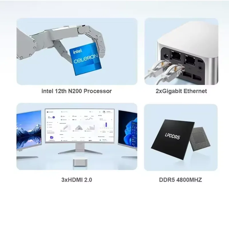 FIREBAT T8 PLUS Intel Celeron N200/N100 Quad Core Mini Pocket PC