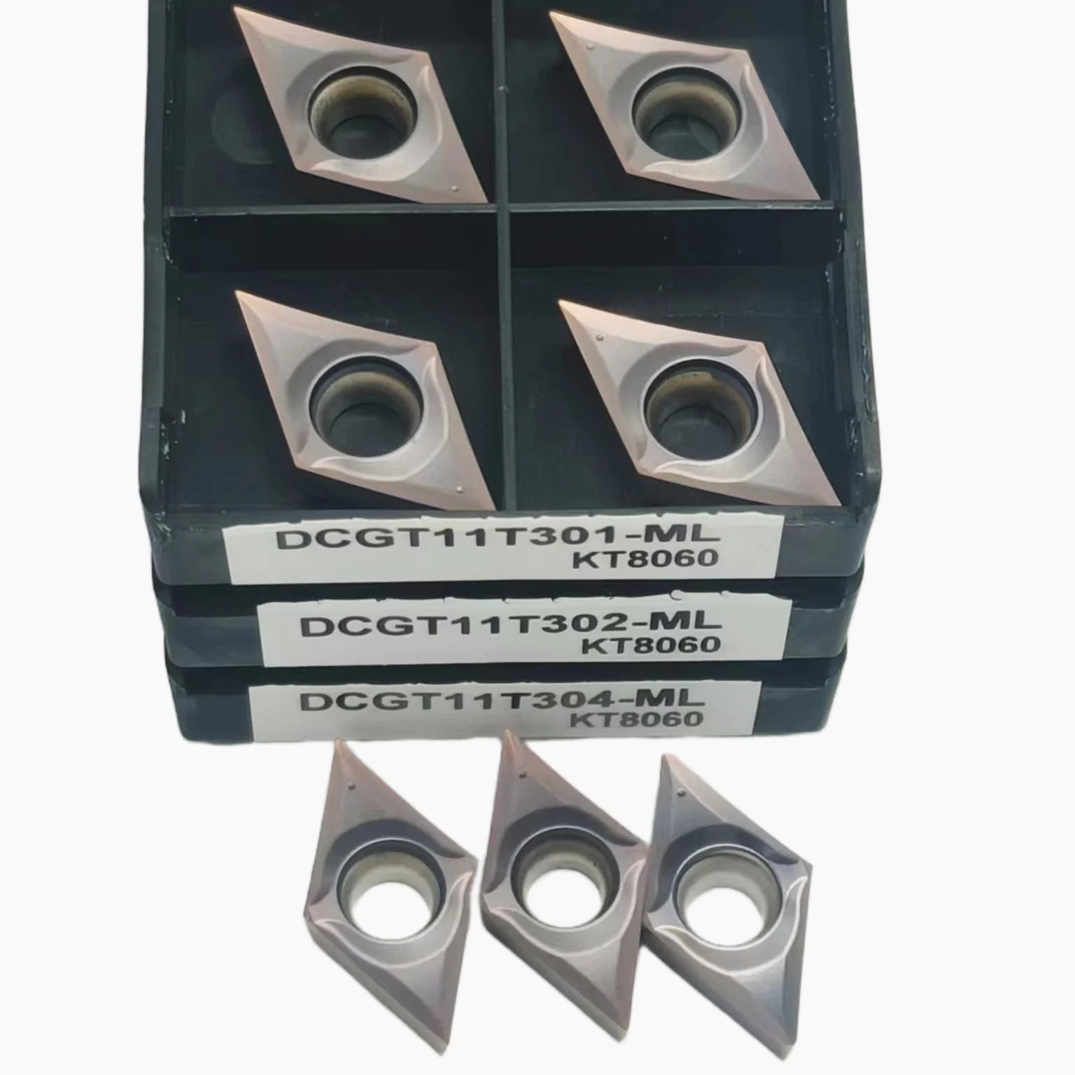 เครื่องมือตัด10ชิ้น DCGT11T302 DCGT11T304 DCGT11T301มล. ตัวแทรก KT8060คาร์ไบด์ mesin bubut CNC เครื่องมือกลึงสำหรับสแตนเลส