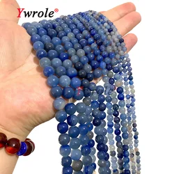 Wholesale Natural Blue Aventurine Stone Loose Round Smooth Beads For Jewelry Making DIY Bracelet Accessories 4 6 8 10 12MM