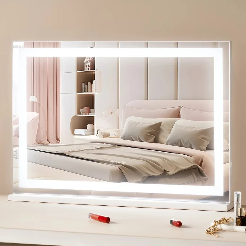 Vanity Mirror with Lights Three Color Modes Lighted Makeup LED Mirror 5X Magnification USB Port Smart Touch Control