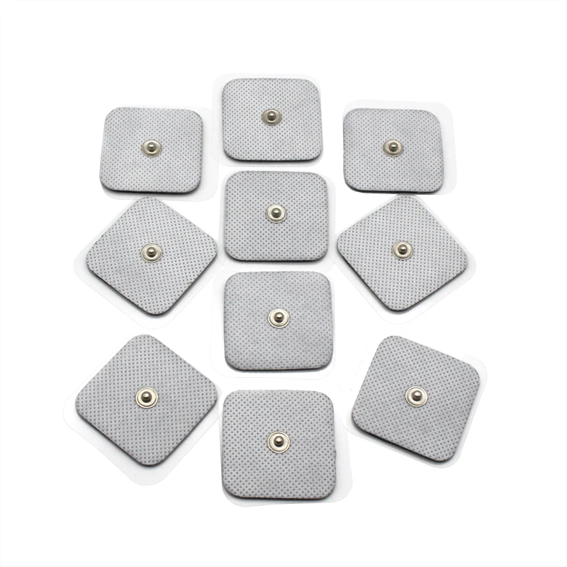 เครื่องกระตุ้นประสาท Self-Adhesion 4*4ซม.Electrode Pad สติกเกอร์ Electrode Snaps สำหรับ EMS/Tens Unit Compex เครื่องกระตุ้นกล้ามเนื้อไฟฟ้า