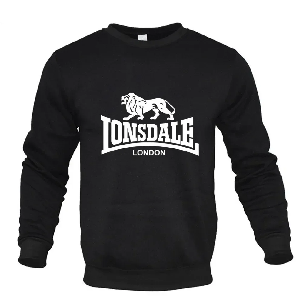 

Lion Letter Print Hoodies For Man Sweatshirt Autumn Long Sleeve Hooded Sweatshirt Hoodie Black Gray Sportswear S-XXXL