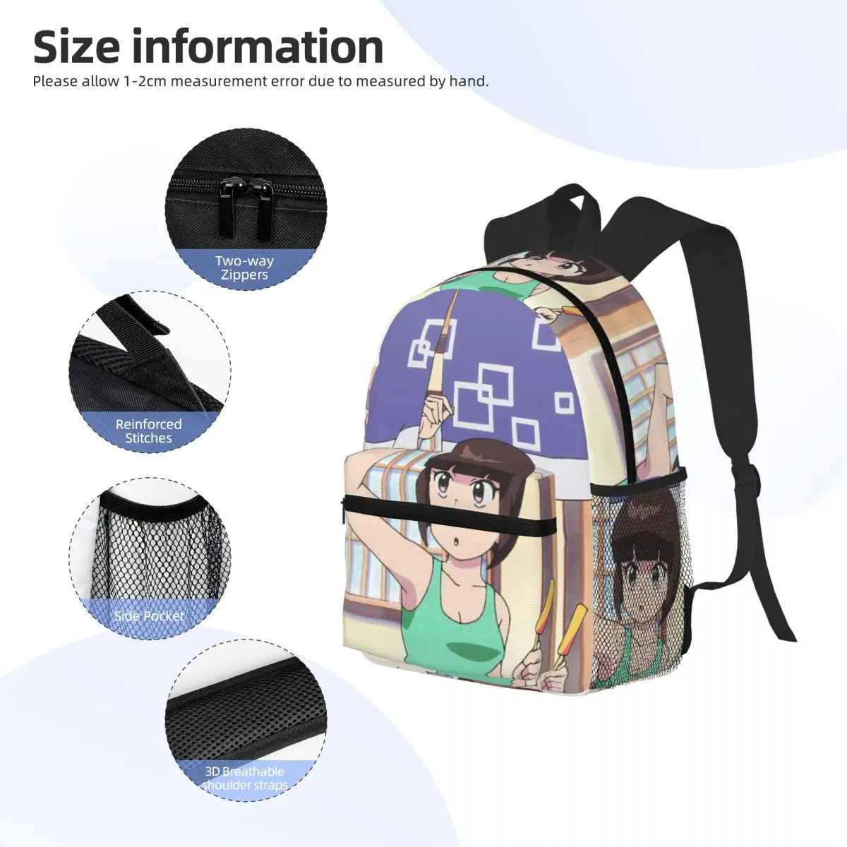 アニメらんま 12 ナビキ天道学生バックパックスクールバッグハイキング旅行デイパック少年少女ファッションランドセルショルダーバッグ