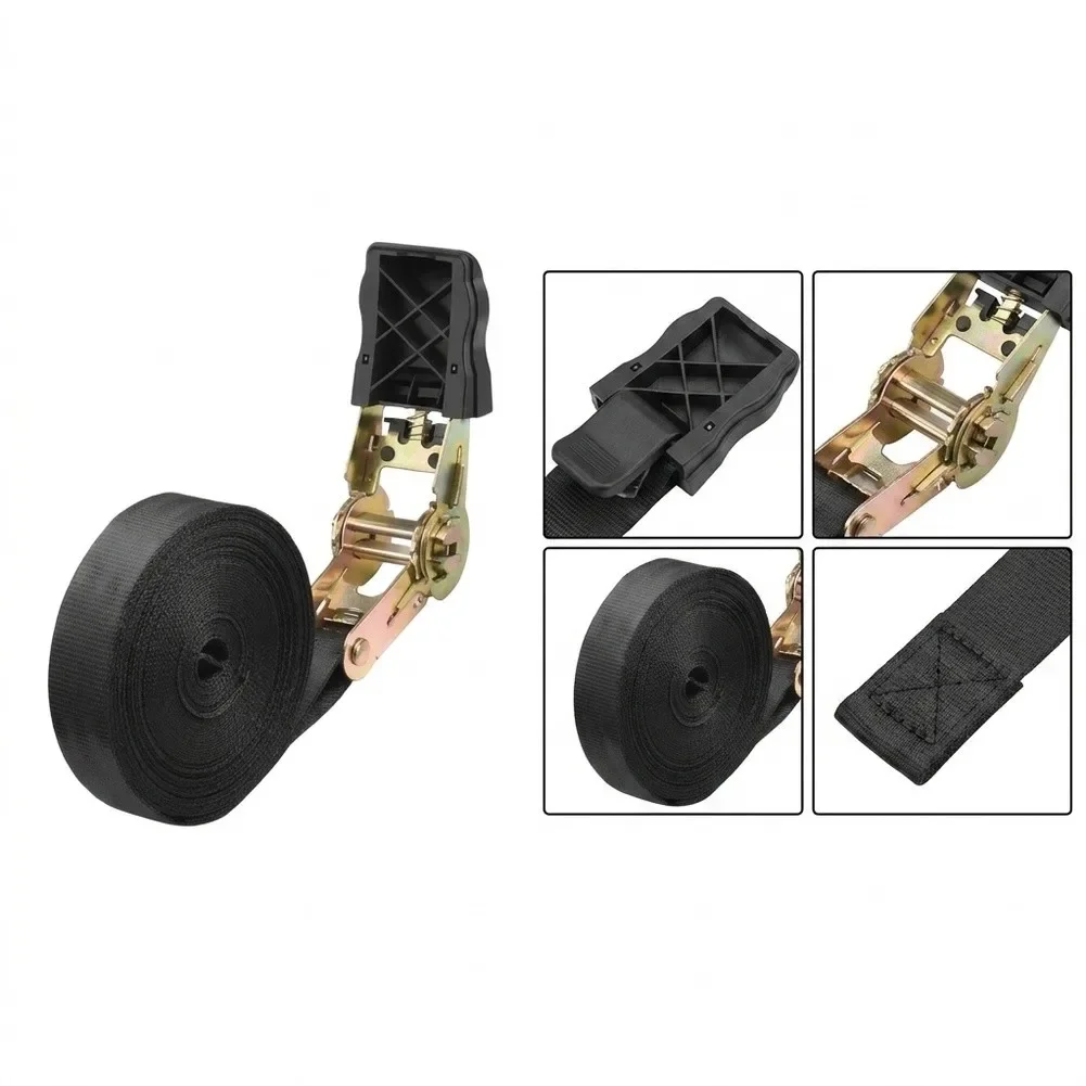 2Pcs Luggage Cargo Transport Accessory Ratchet Tie Down Strap Cargo Securing Belt For Goods Packing Fastening Truck Trailer Load