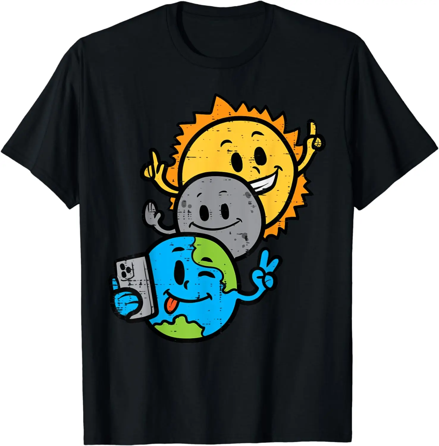 

Selfie Earth Moon Sun Funny Total Solar Eclipse 2024 Kids T-Shirt