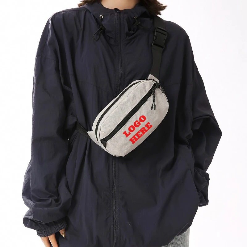 Custom Logo Adjustable Strap Crossbody Fanny Pack Waist Bag for Men and Women for Daily Commuting Casual Nylon One-shoulder Bag