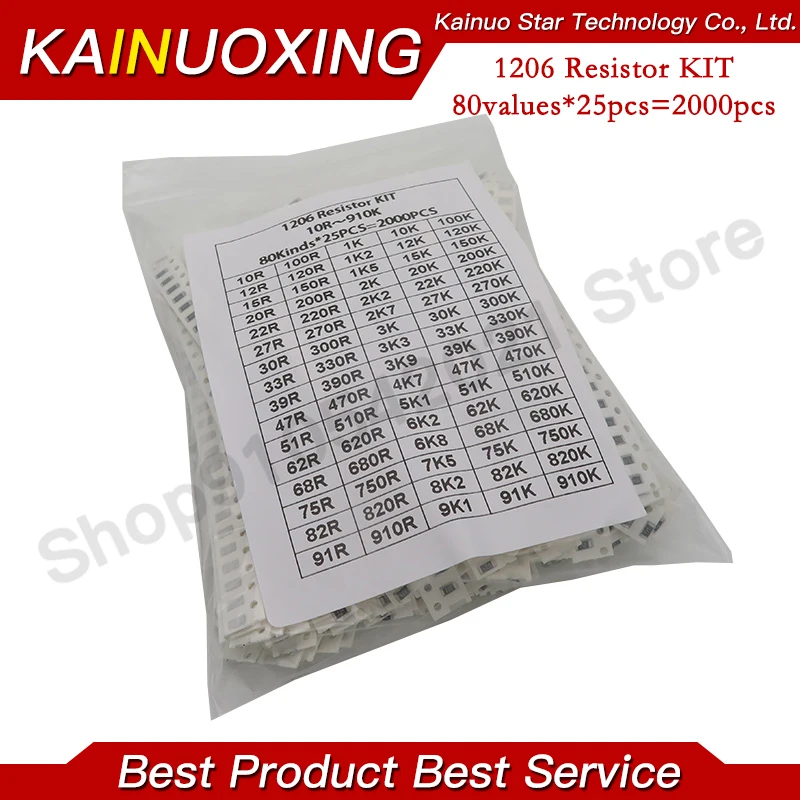 4000PCS 720PCS 660PCS 200PCS 0402 0603 0805 1206 1210 2512 SMD Resistor Kit igmopnrq Assorted Kit 10K 100K 1K 1R 100R 220R 1% 5%