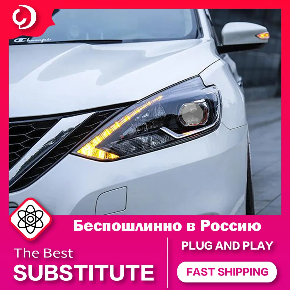 

AKD автомобильные фары для Nissan Sylphy 2016, 2017, 2018, светодиодные фары DRL, светодиодный проектор, автомобильный