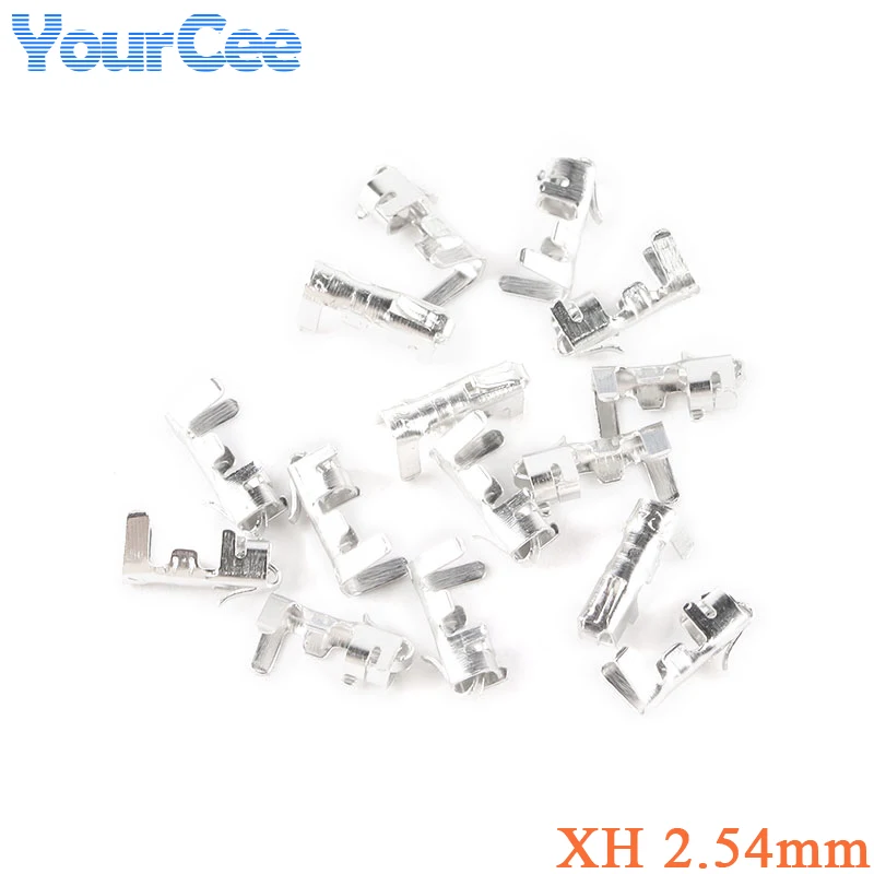 100pcs XH2.54 2.54MM Spacing Terminal Connector Connect Cold Pressed Terminal Spring Connect the Girdle with the Belt Terminal