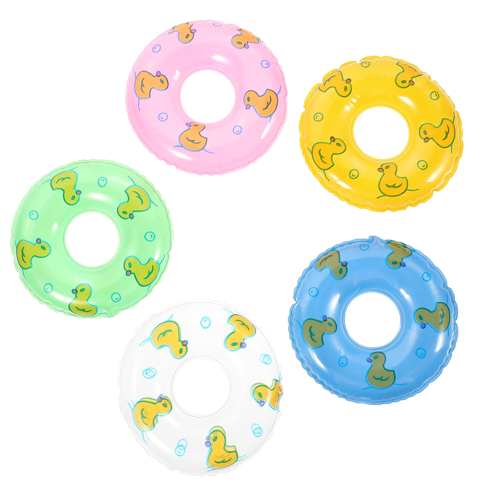 5 stücke Miniatur Schwimmen Ringe Helle Farbe Muster Haus Dekor Kinder Party Liefert Mini Haus Ornamente Schwimmen Requisiten Tiny schwimmen