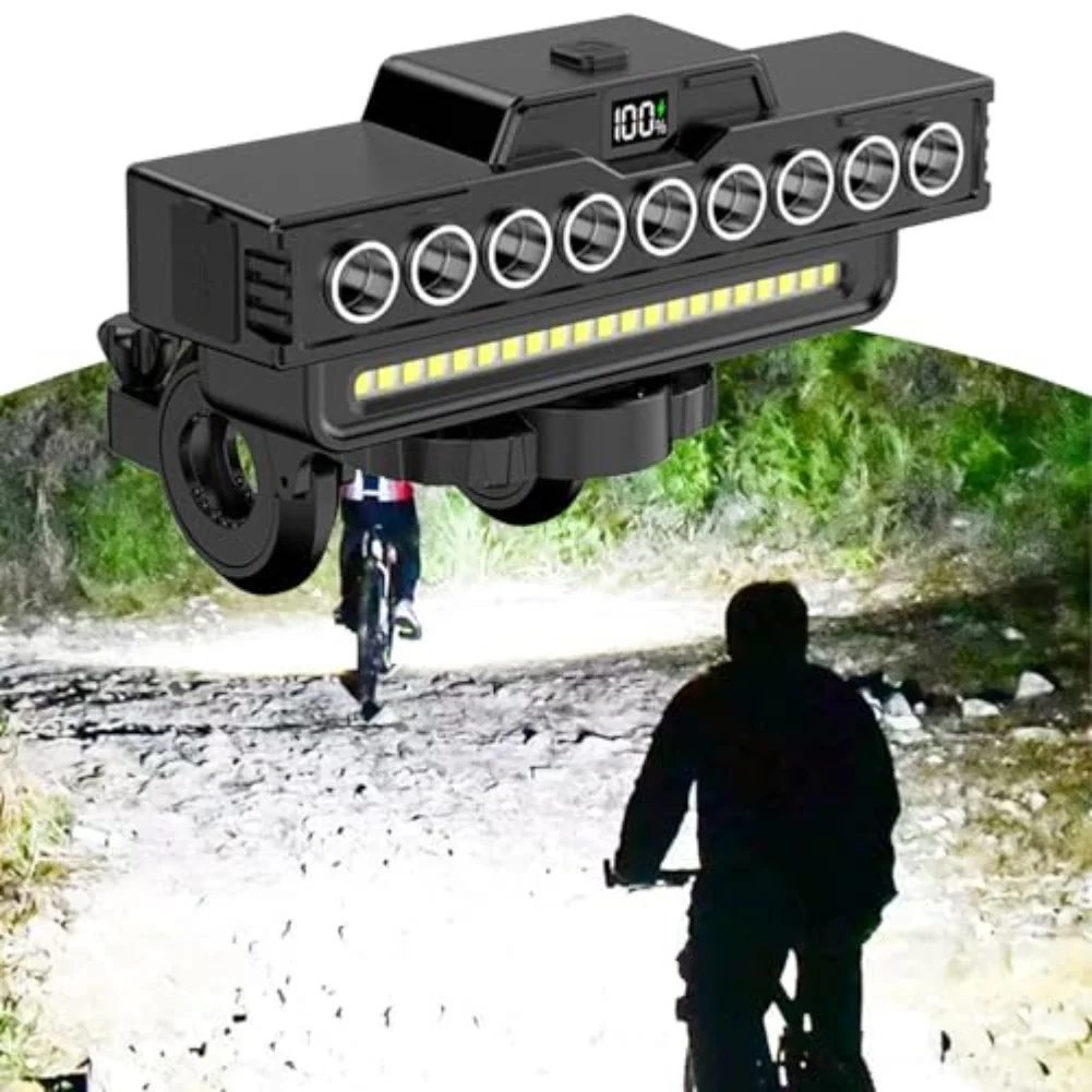 

Bicycle Headlight Waterproof Rechargeable High Brightness Horn-lamp For Night Riding Lighting Cycling Equipment Accessories
