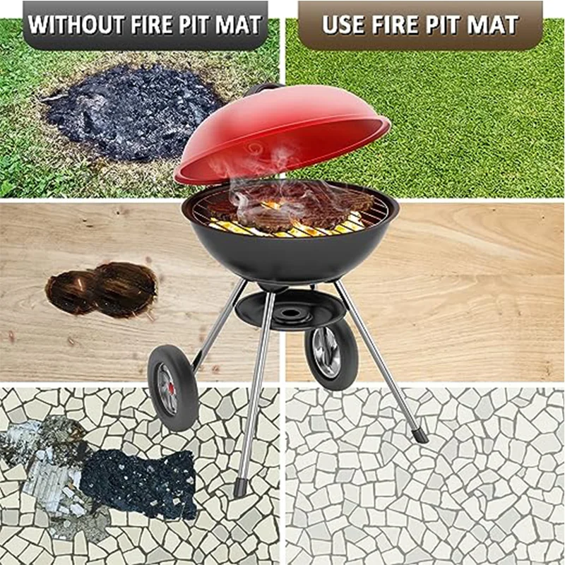 Barbecue protezione antincendio pit mat campeggio picnic barbecue mat stiratura ad alta temperatura tappeto ignifugo all\'aperto indoor