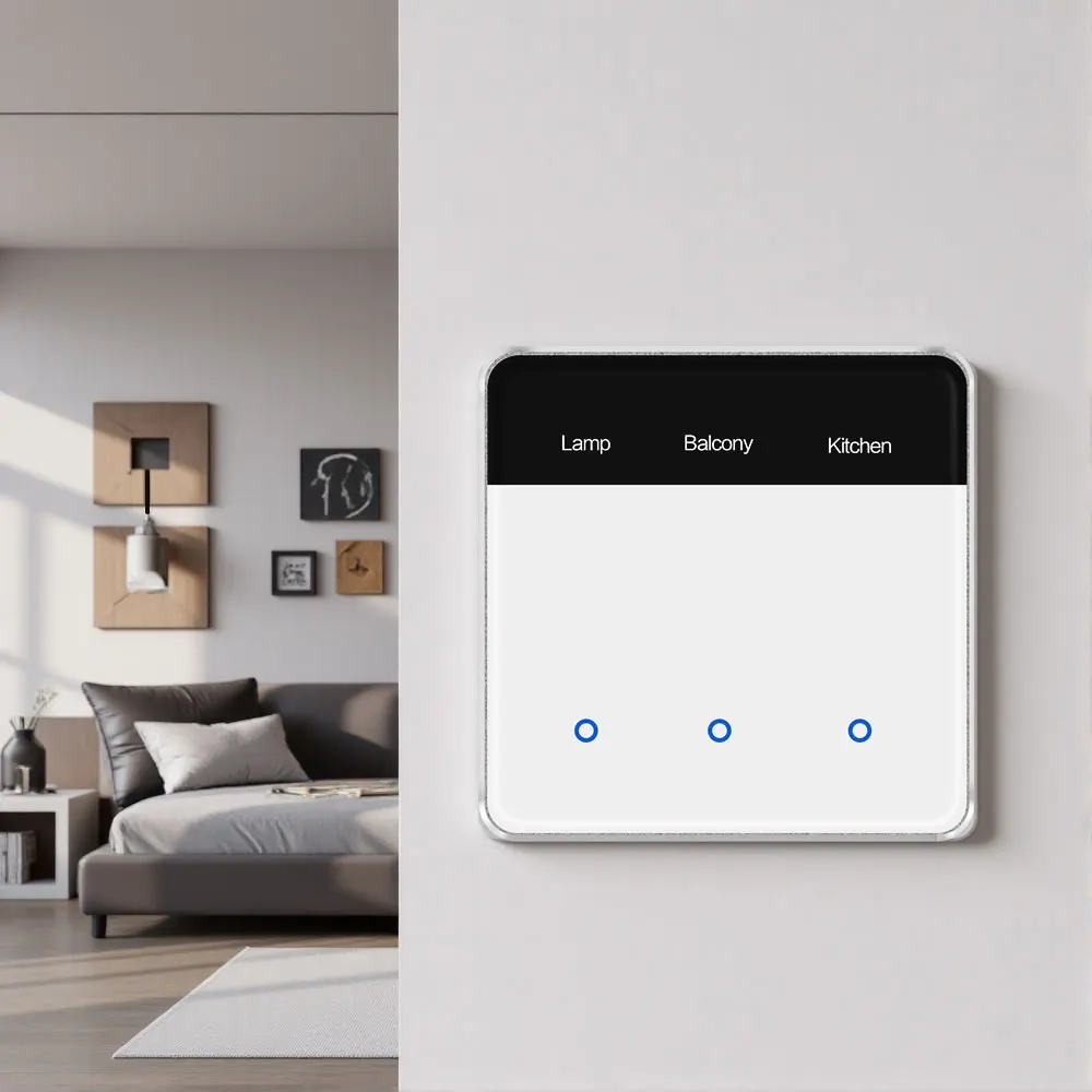 Zemismart Matter WiFi EU DIY Name Switch with Display Screen Works with Homekit SmartThings Home Assistant Google Home