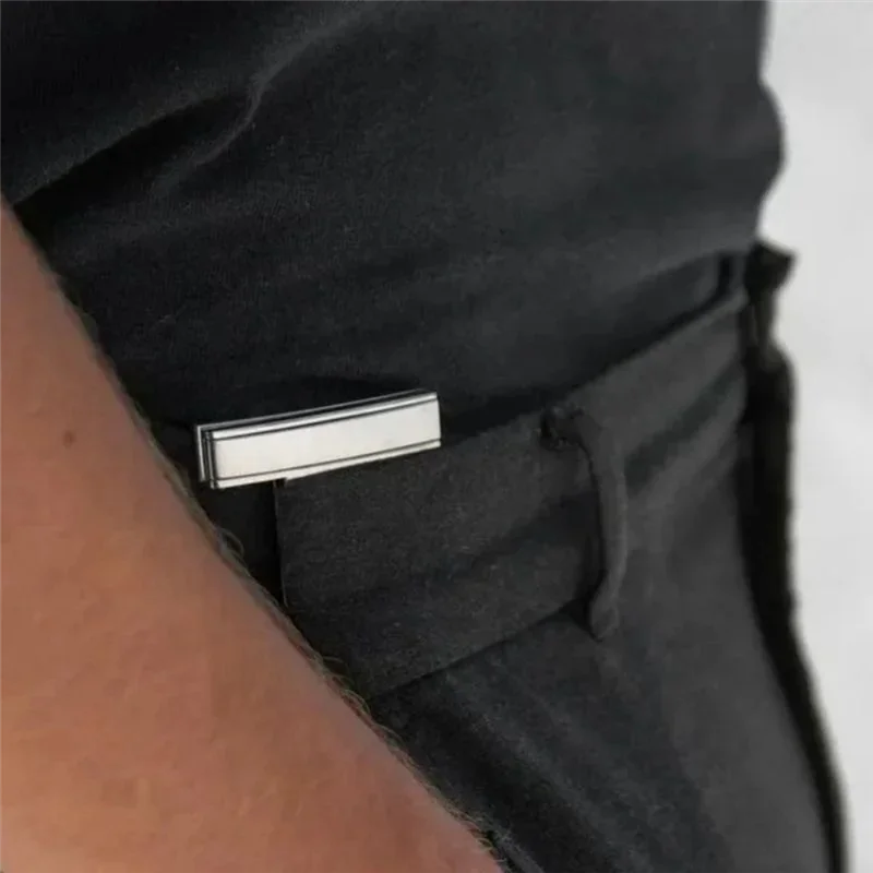 

FORC-Pants Waist Shrink Buckle Belt Adjustment Clamp, Multifunctional Belt Clip Silver