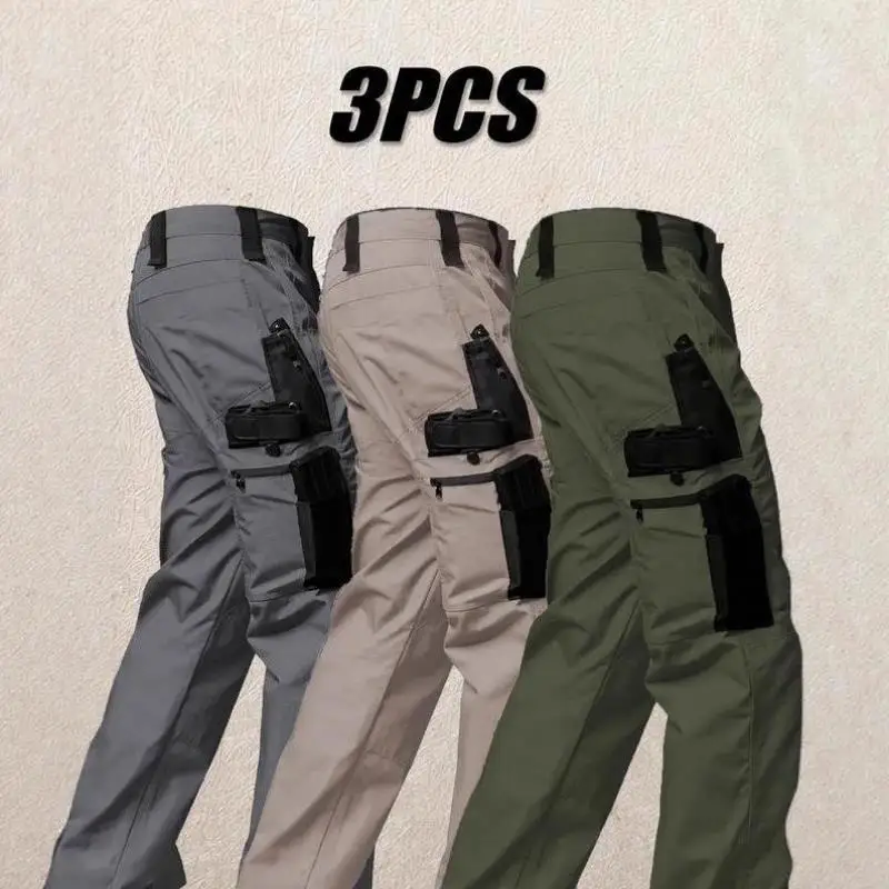 

Men's Casual Pants 3 Pieces Pure Color Print High Waist Straight Leg Neutral Sle Other Material 00% Winter Collection