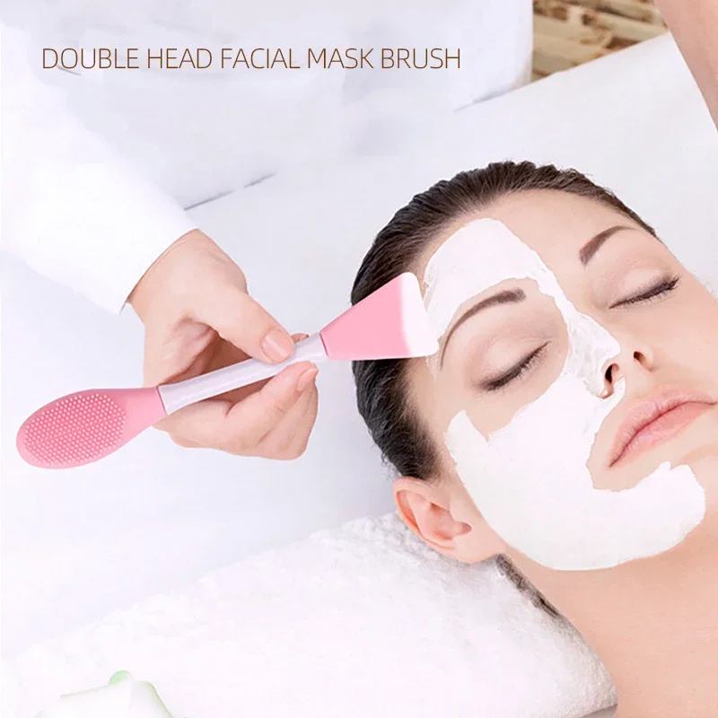 2-in-1-Gesichtsreinigungs- und Maskenbürste aus Silikon mit Mitesser, Spatel, Tiefenreinigungswerkzeuge, Peeling, Peeling, Poren-Gesichtspflege