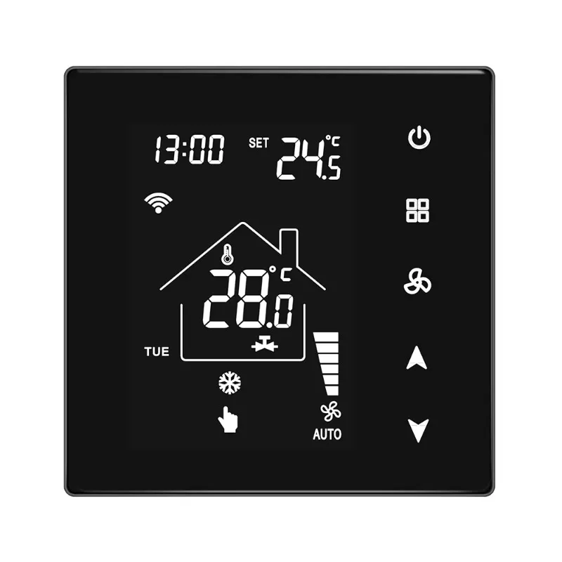 

Wireless air conditioner Wifi thermostat with smart timer Touch button Heating cooling Ventilation mode Smart thermostat Wifi