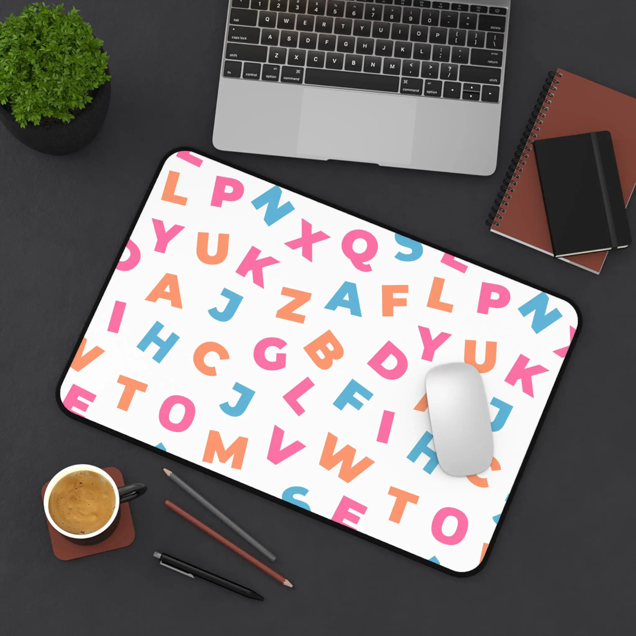 Children's Colorful Alphabet Desk Mat, Unique Mouse Pad, Stylish Desk Mat, Cute ABC Letter Design, Back-to-school Essential