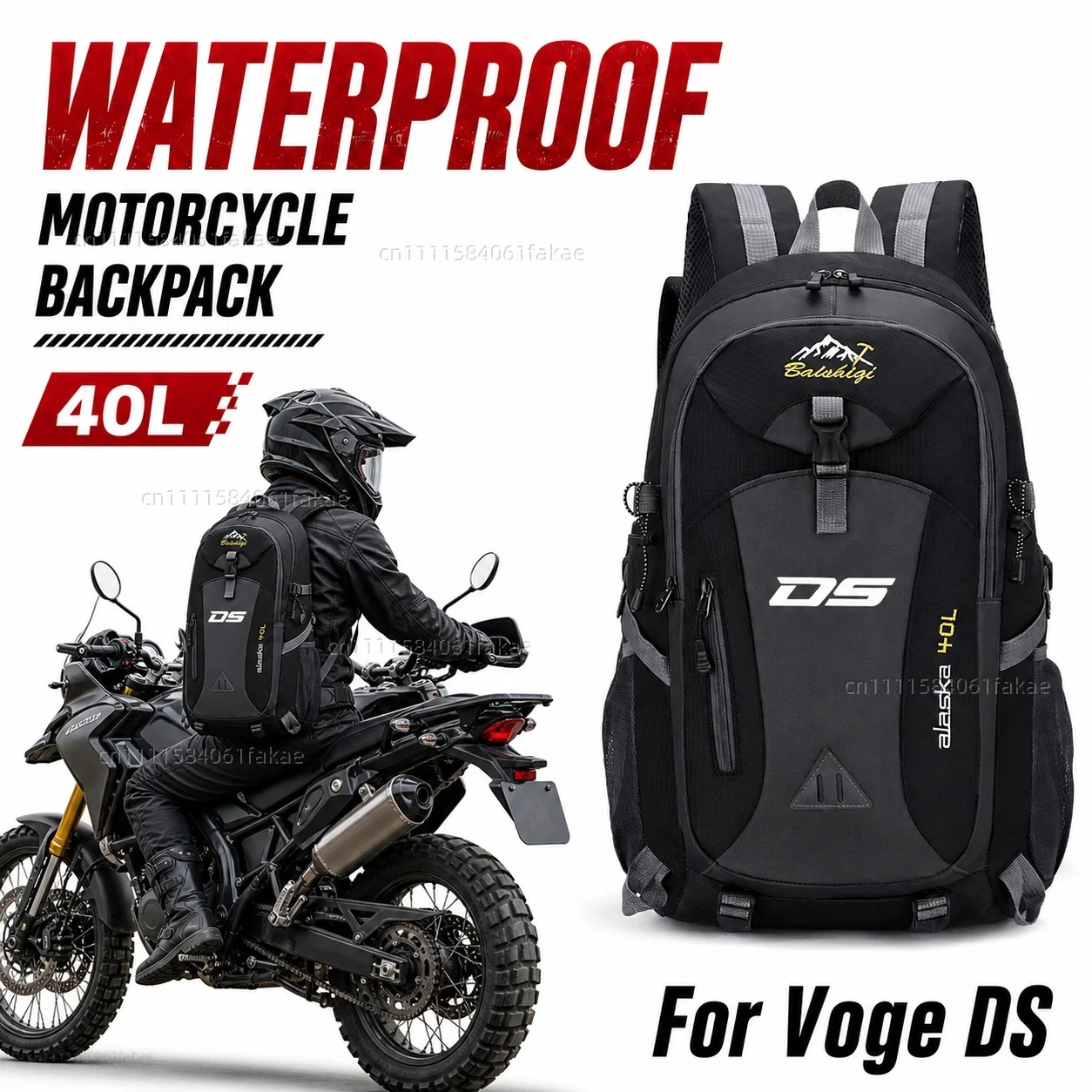 Image of Für Voge DSX DS800X DSX900 525DSX 900DSX 625DSX 800DSX 800 DS Rally 525 625 900 Motorrad-Rucksack 40L Wasserdichter Reiserucksack