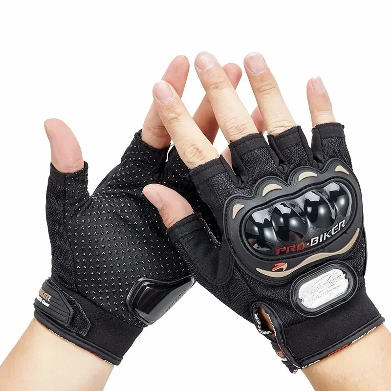 Classic Men Women Motorcycle Half Finger Gloves Cheap Breathable Hard Shell Protective Gloves Motorcycle Bike Riding Gloves