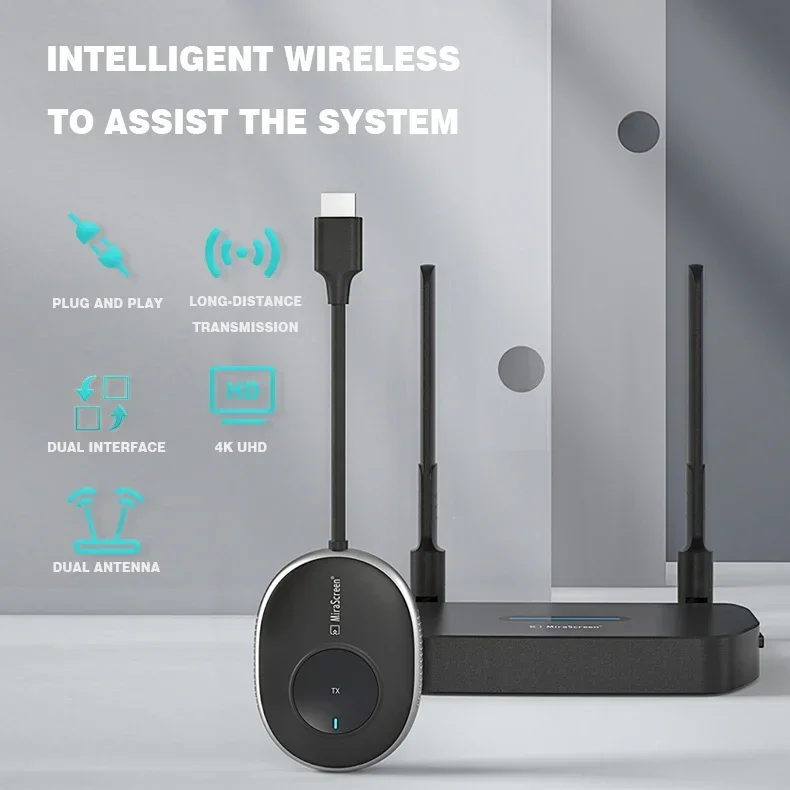 

2025 SIBOLAN 4k 60Hz Wireless HD Extender Adapter Dual Antenna And Dual Video Outputs HD+VGA Switcher