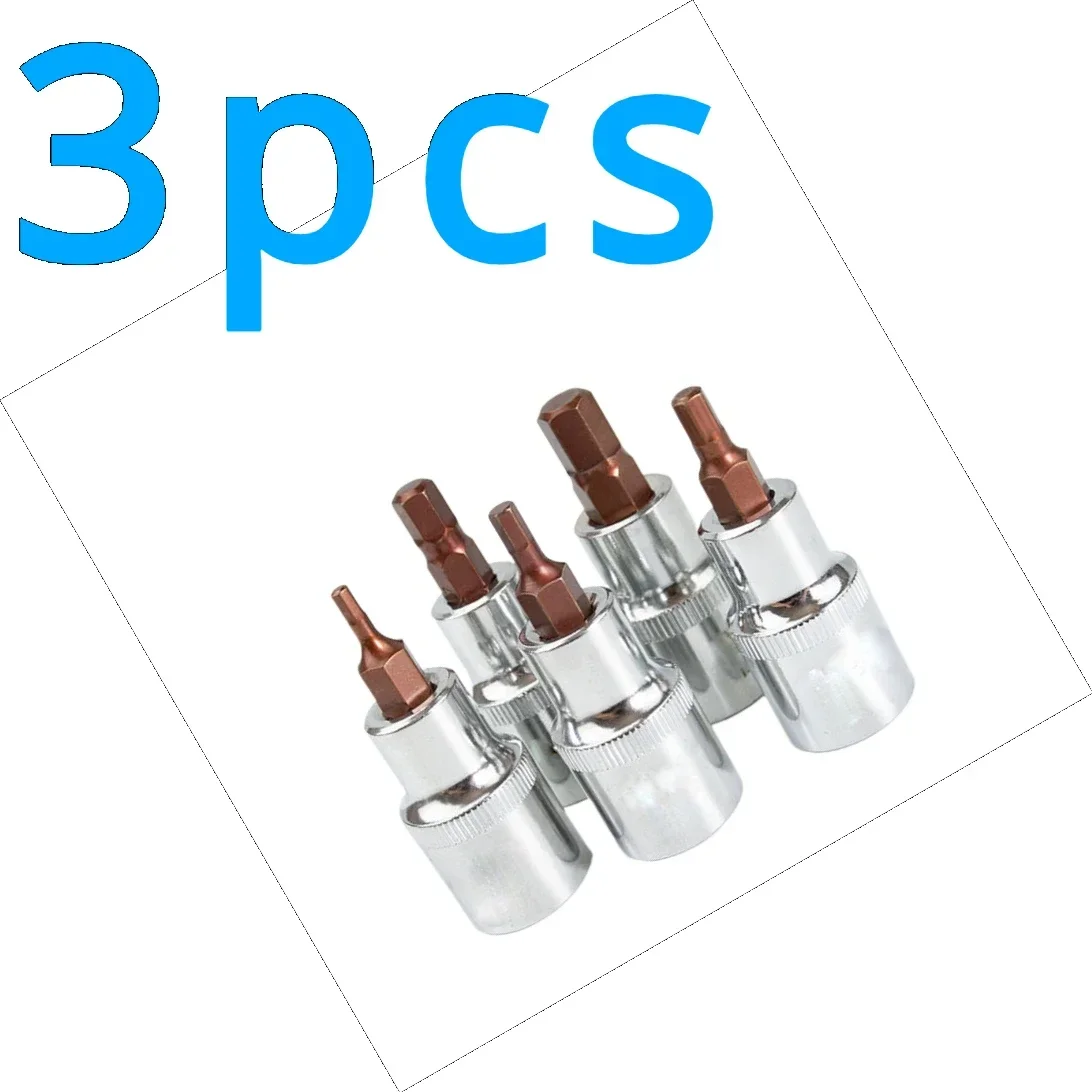 3pcs for 1/4 Small Flying Hexagon Socket Screwdriver Sleeve S2 Pressure Batch Sleeve Small Quick Sleeve Screwdriver T30