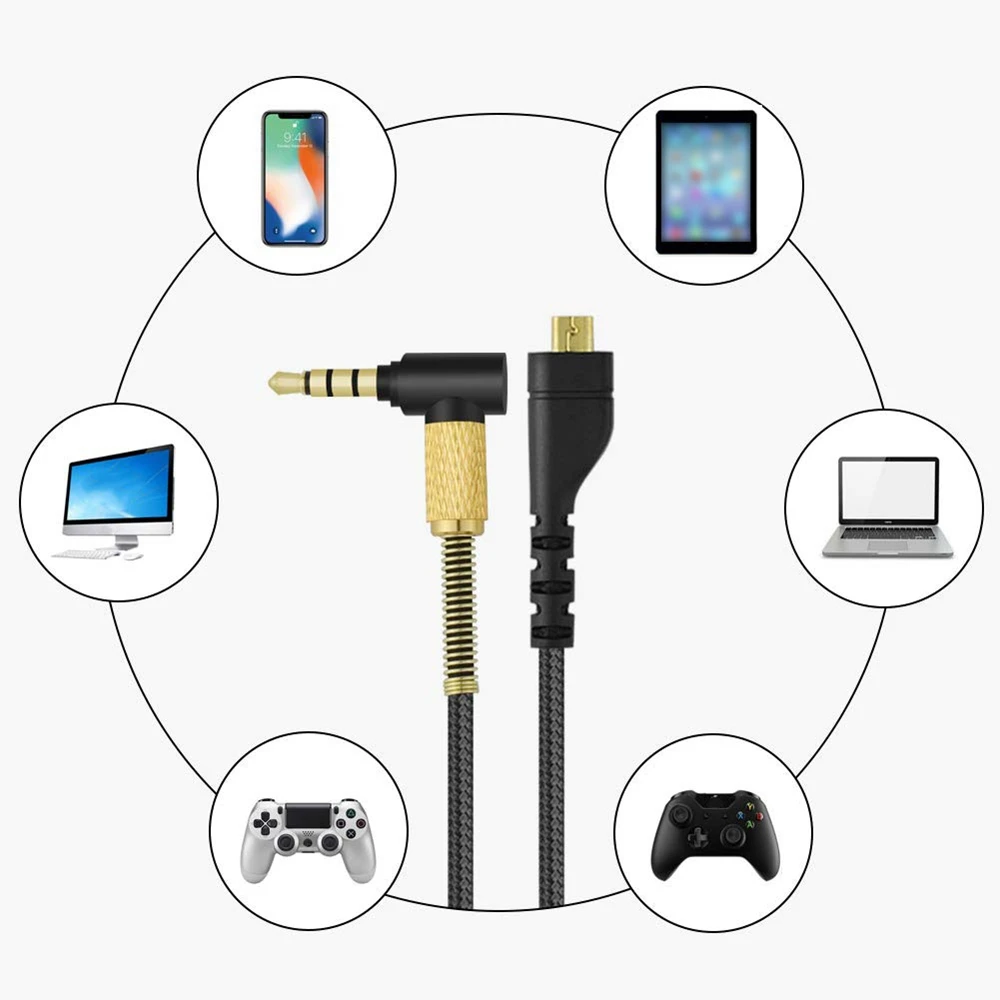 Steelseries 7, 5, 3 pro,ワイヤレスゲームヘッドフォン用の交換用ヘッドセットコード,4.9フィートケーブル