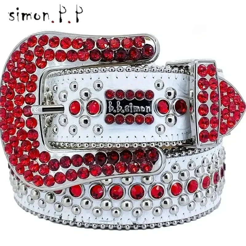 

Designer Belt Bb Belts Fashion Luxury Mens Belt and Lady Belt Leather Decorated with Colorful Diamonds Chain 3.8 Cm