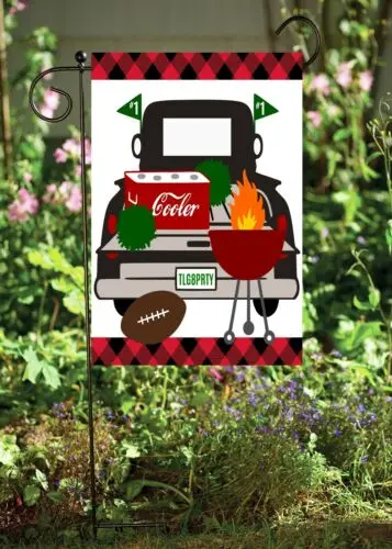 Football Tailgate Party Garden Flag ~ Double Sided  Top Quality