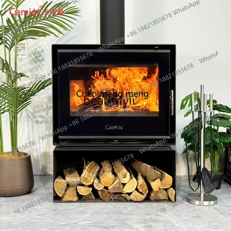 

B7304 Real fire fireplace Winter heating Household steel plate heating stove Wood burning B & B Villa Rural indoor wood burning